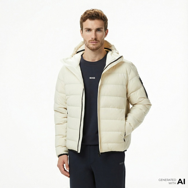  Boss Riplite Erkek Beyaz Mont