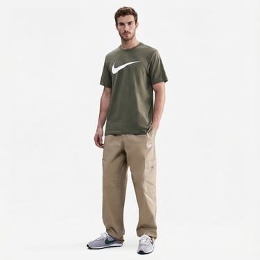  Nike Sportswear Icon Swoosh Erkek Haki T-Shirt