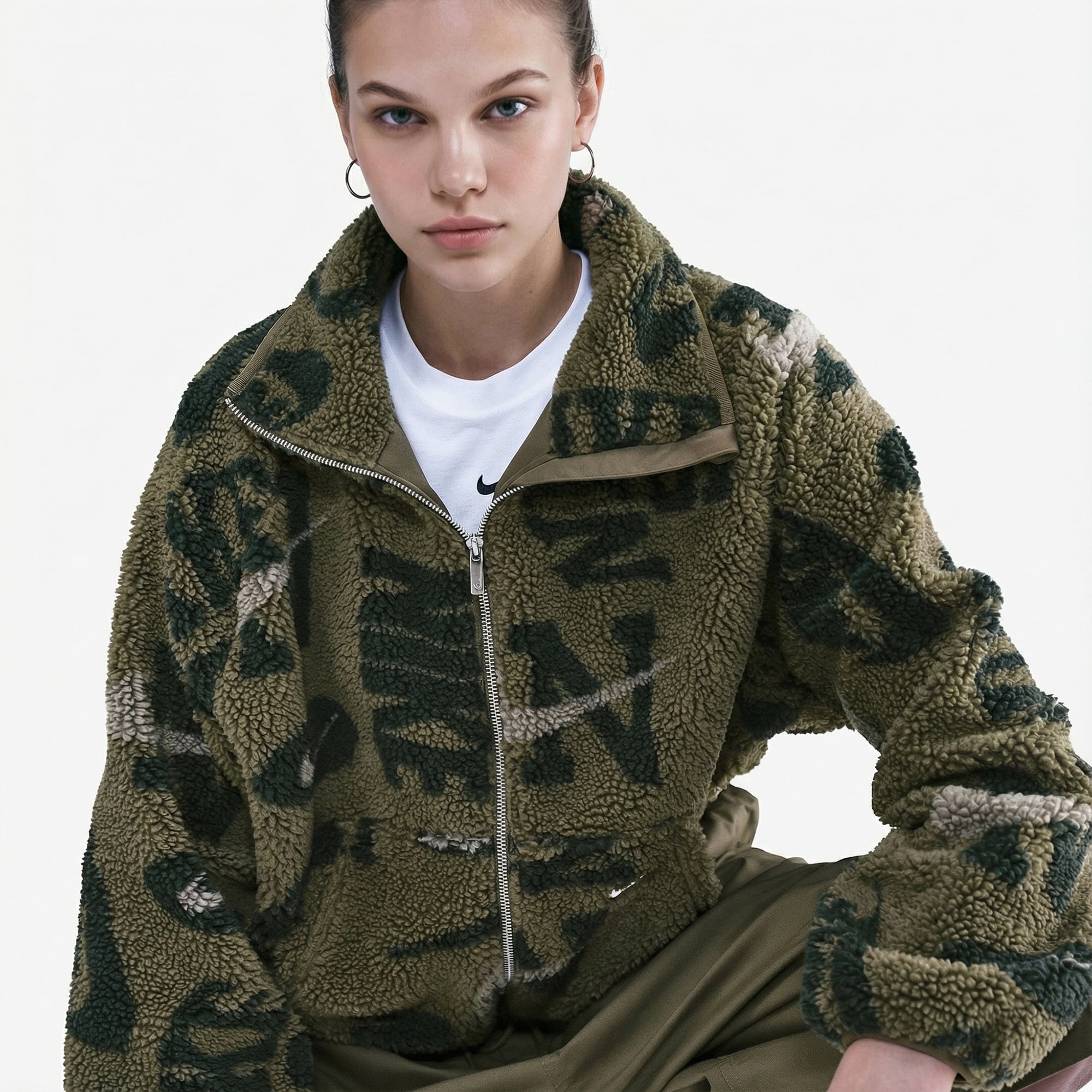 Nike Sportswear Street Sherpa Kadın Haki Ceket