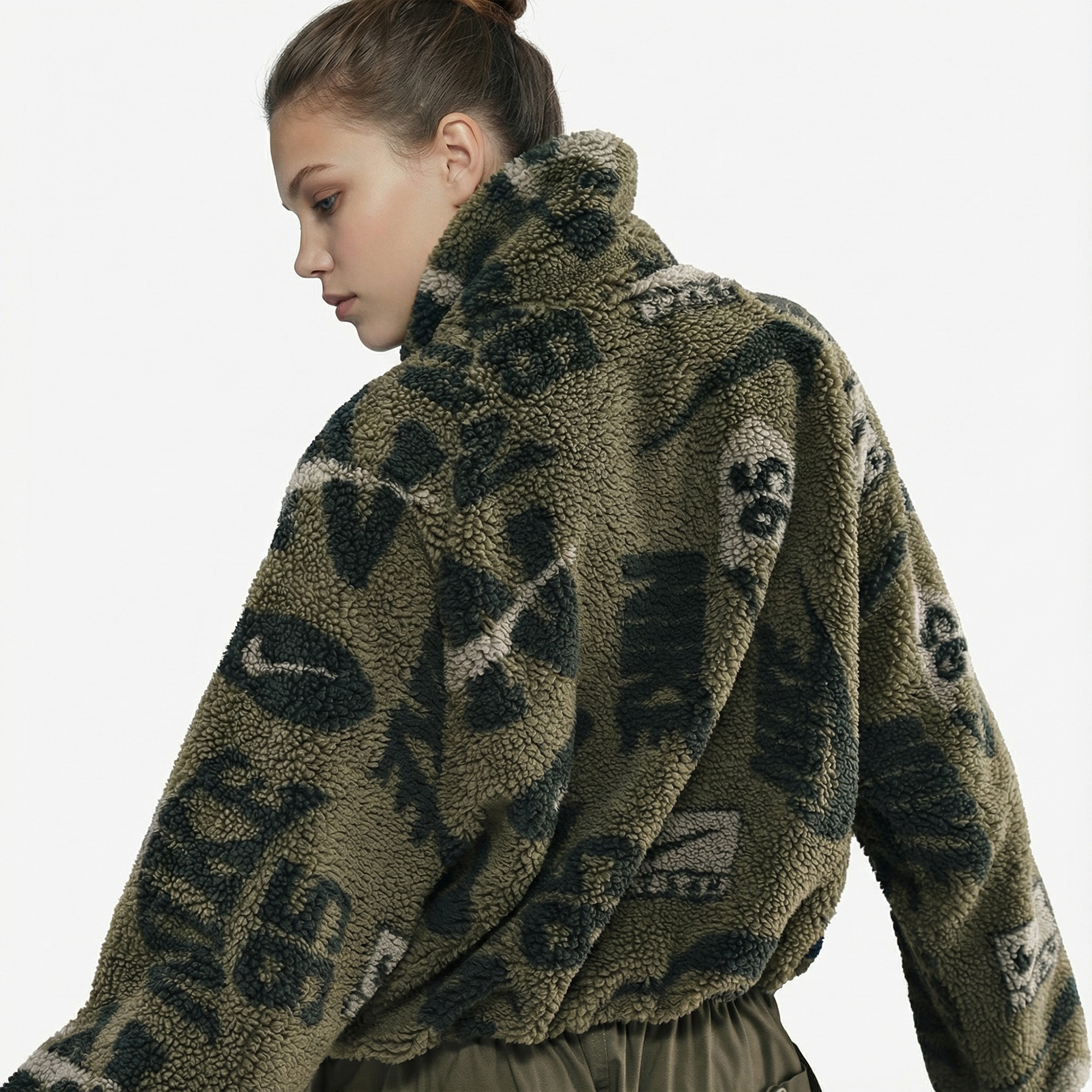 Nike Sportswear Street Sherpa Kadın Haki Ceket