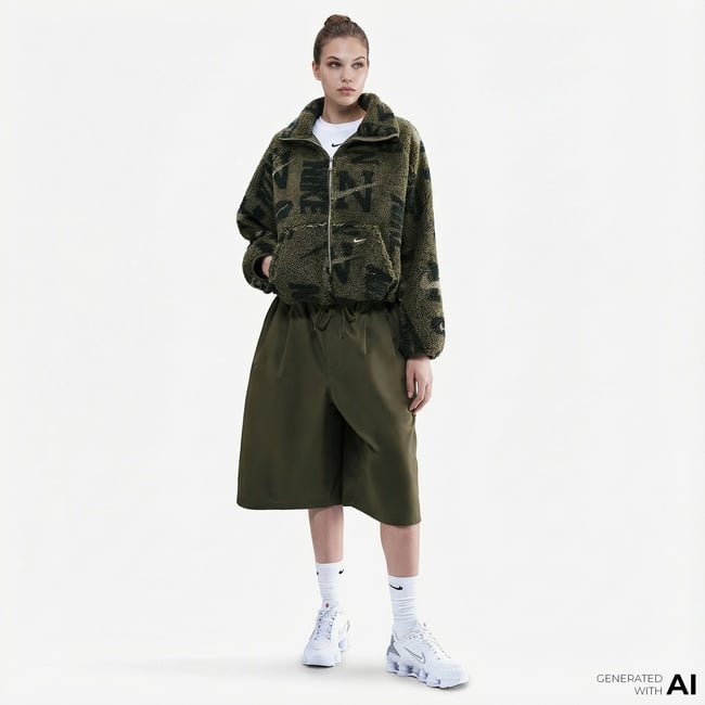  Nike Sportswear Street Sherpa Kadın Haki Ceket