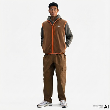  Nike Sportswear Club Winterized Erkek Kahverengi Yelek