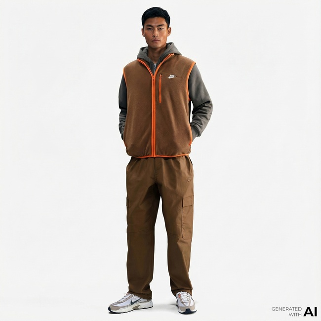  Nike Sportswear Club Winterized Erkek Kahverengi Yelek