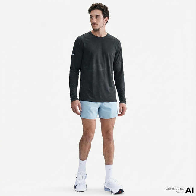  Nike Dri-Fit Stride Erkek Siyah Uzun Kollu T-Shirt