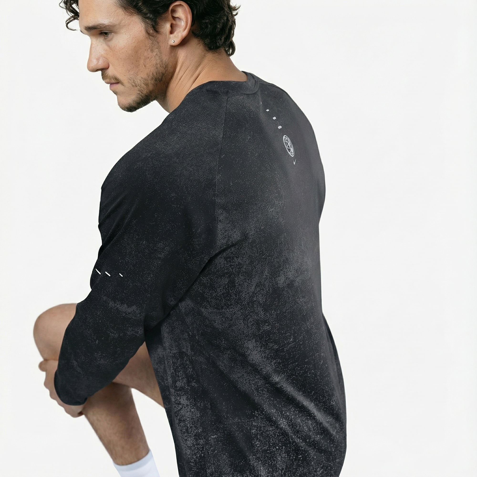 Nike Dri-Fit Stride Erkek Siyah Uzun Kollu T-Shirt