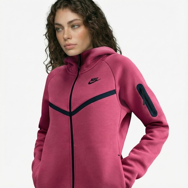  Nike Sportswear Tech Fleece Windrunner Kadın Pembe Eşofman Üstü