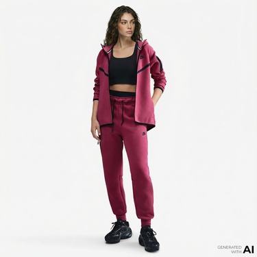  Nike Sportswear Tech Fleece Windrunner Kadın Pembe Eşofman Üstü