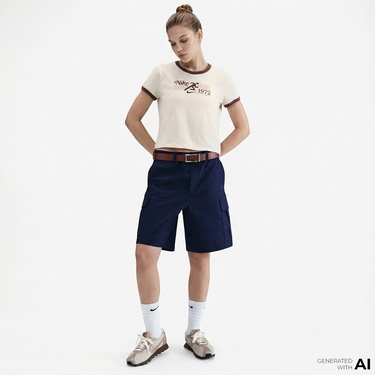  Nike Sportswear Ringer Kadın Beyaz T-Shirt