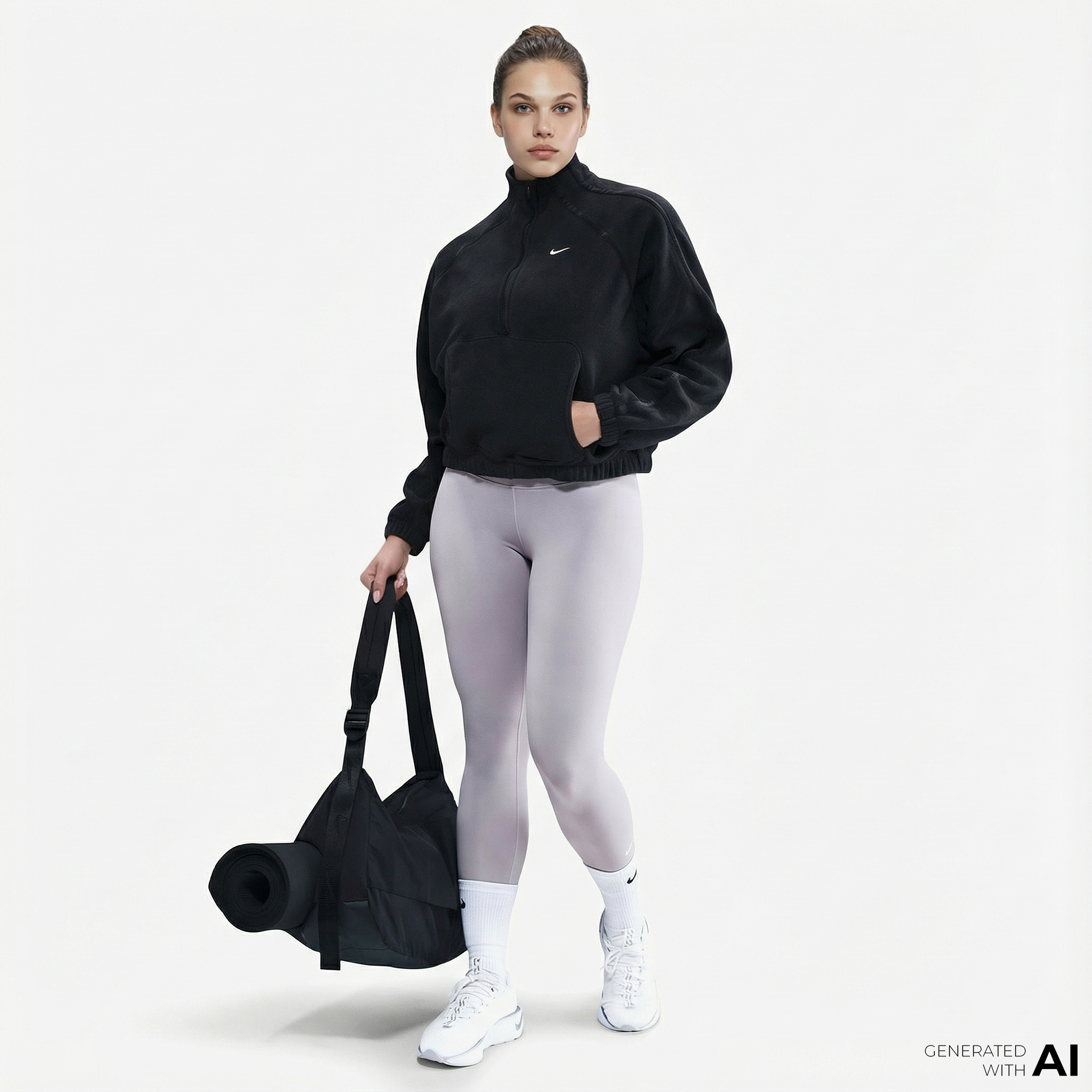  Nike One Therma-Fit Polar Kadın Siyah Sweatshirt