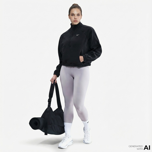  Nike One Therma-Fit Polar Kadın Siyah Sweatshirt