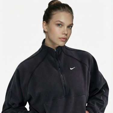  Nike One Therma-Fit Polar Kadın Siyah Sweatshirt