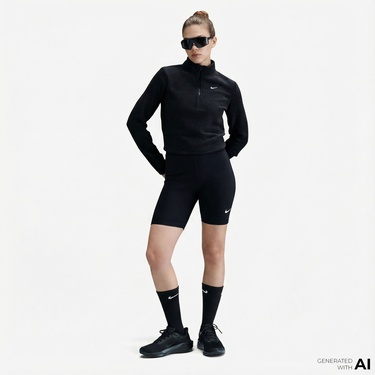  Nike Sportswear Phoenix Plush Kadın Siyah Sweatshirt