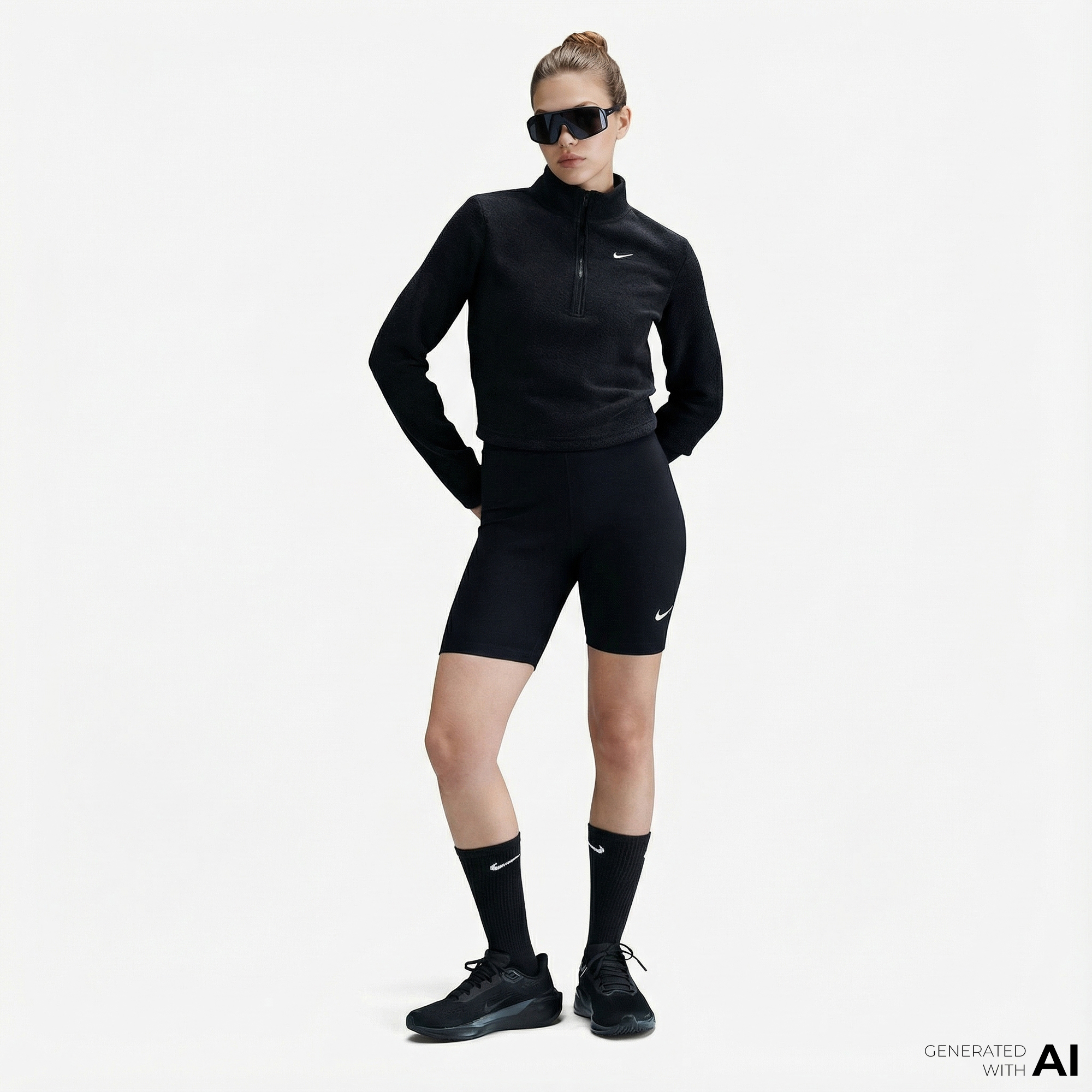  Nike Sportswear Phoenix Plush Kadın Siyah Sweatshirt