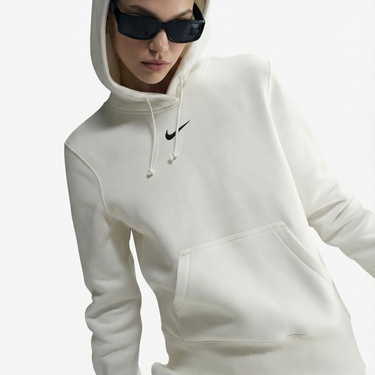  Nike Sportswear Phoenix Fleece Kadın Beyaz Kapüşonlu Hoodie