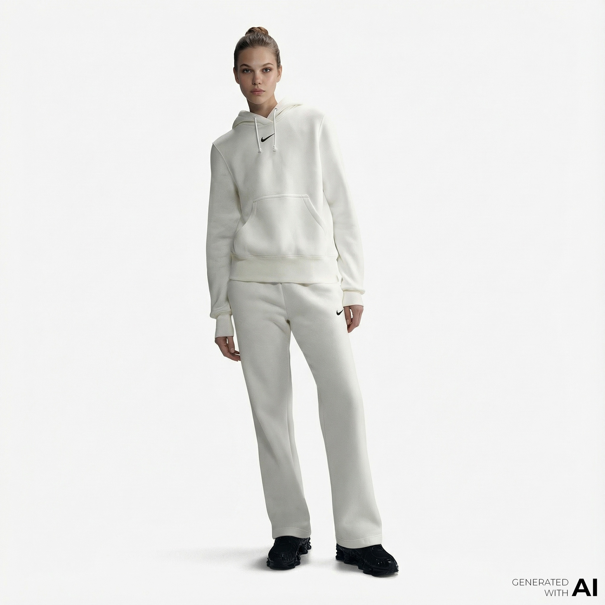 Nike Sportswear Phoenix Fleece Kadın Beyaz Kapüşonlu Hoodie