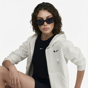  Nike Sportswear Phoenix Fleece Kadın Krem Rengi Kapüşonlu Hoodie