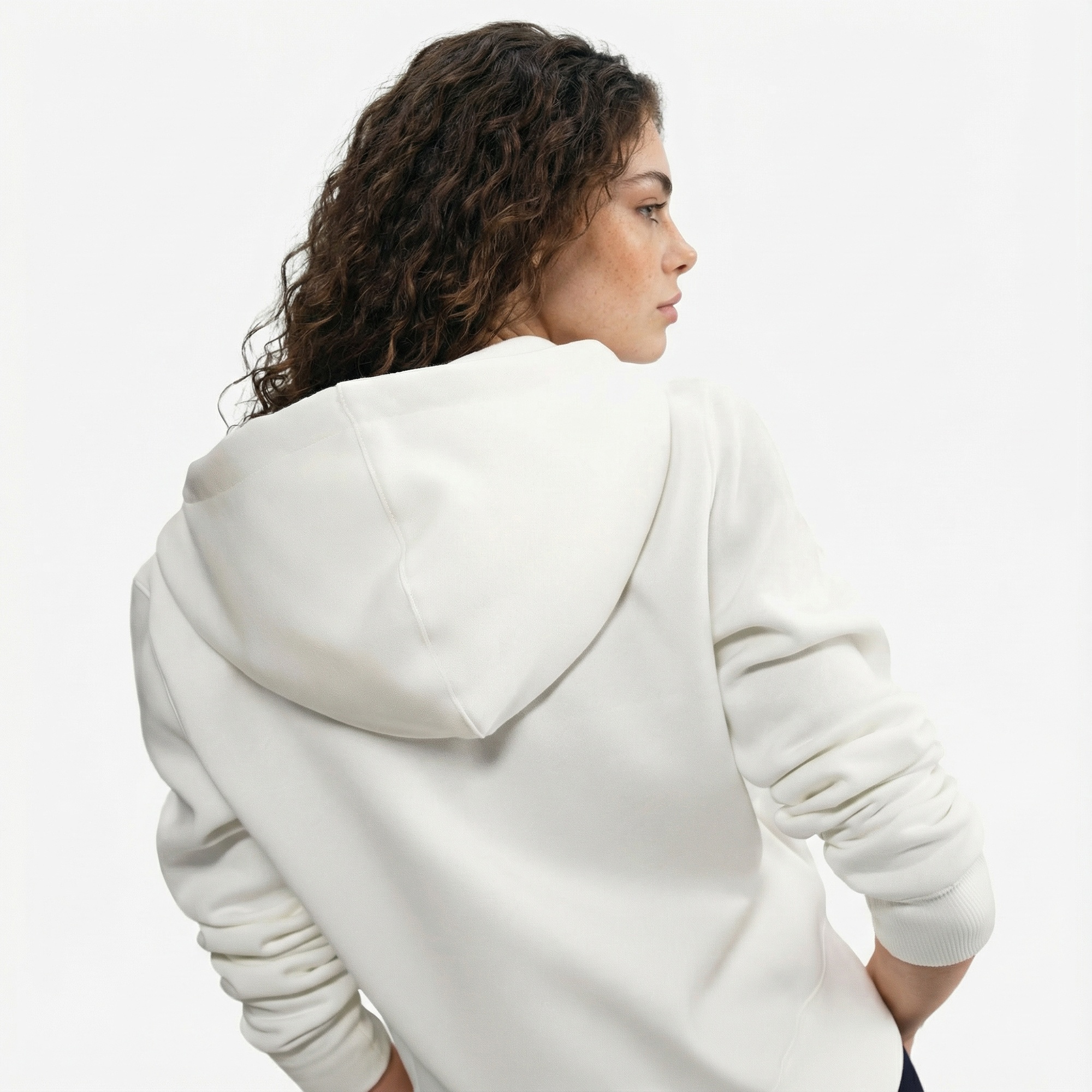 Nike Sportswear Phoenix Fleece Kadın Krem Rengi Kapüşonlu Hoodie