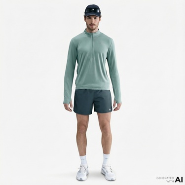  Nike Dri-Fit Pacer Erkek Yeşil Uzun Kollu T-Shirt