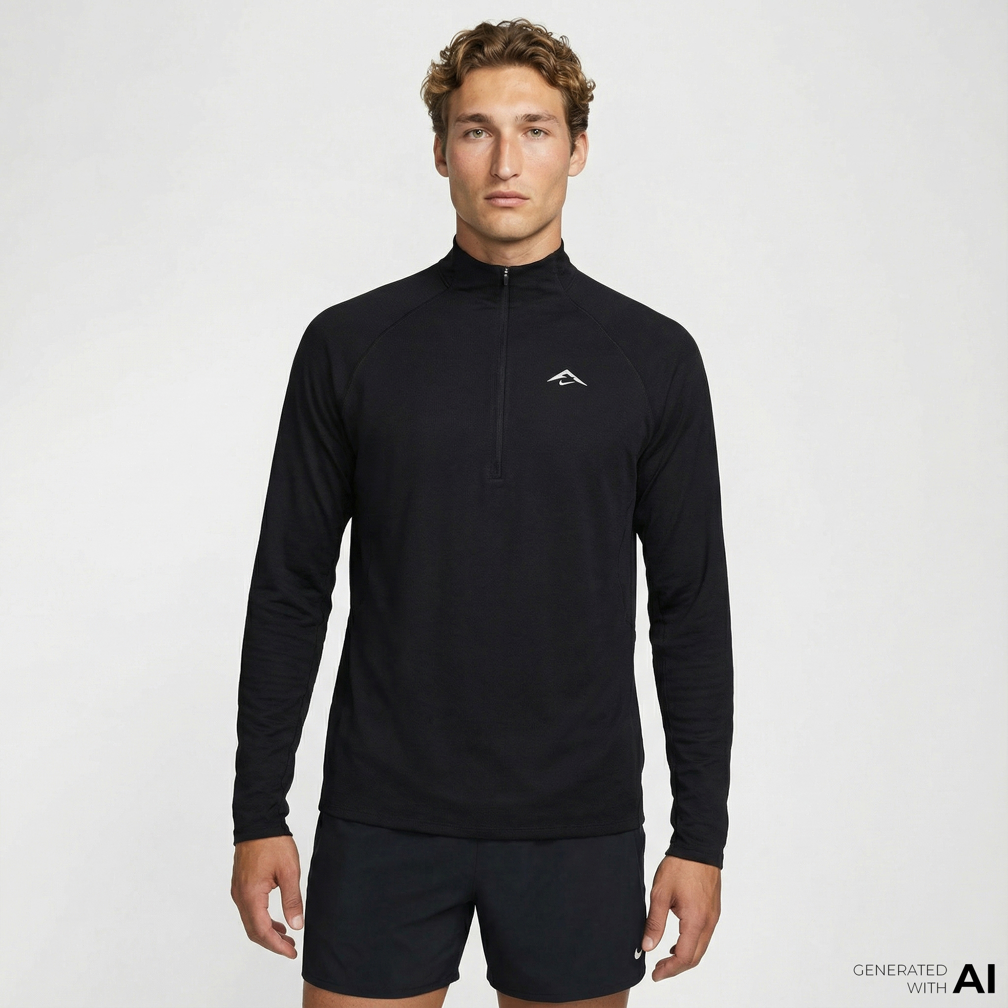  Nike Dri-Fit Trail Midlayer Erkek Siyah Kapüşonlu Hoodie