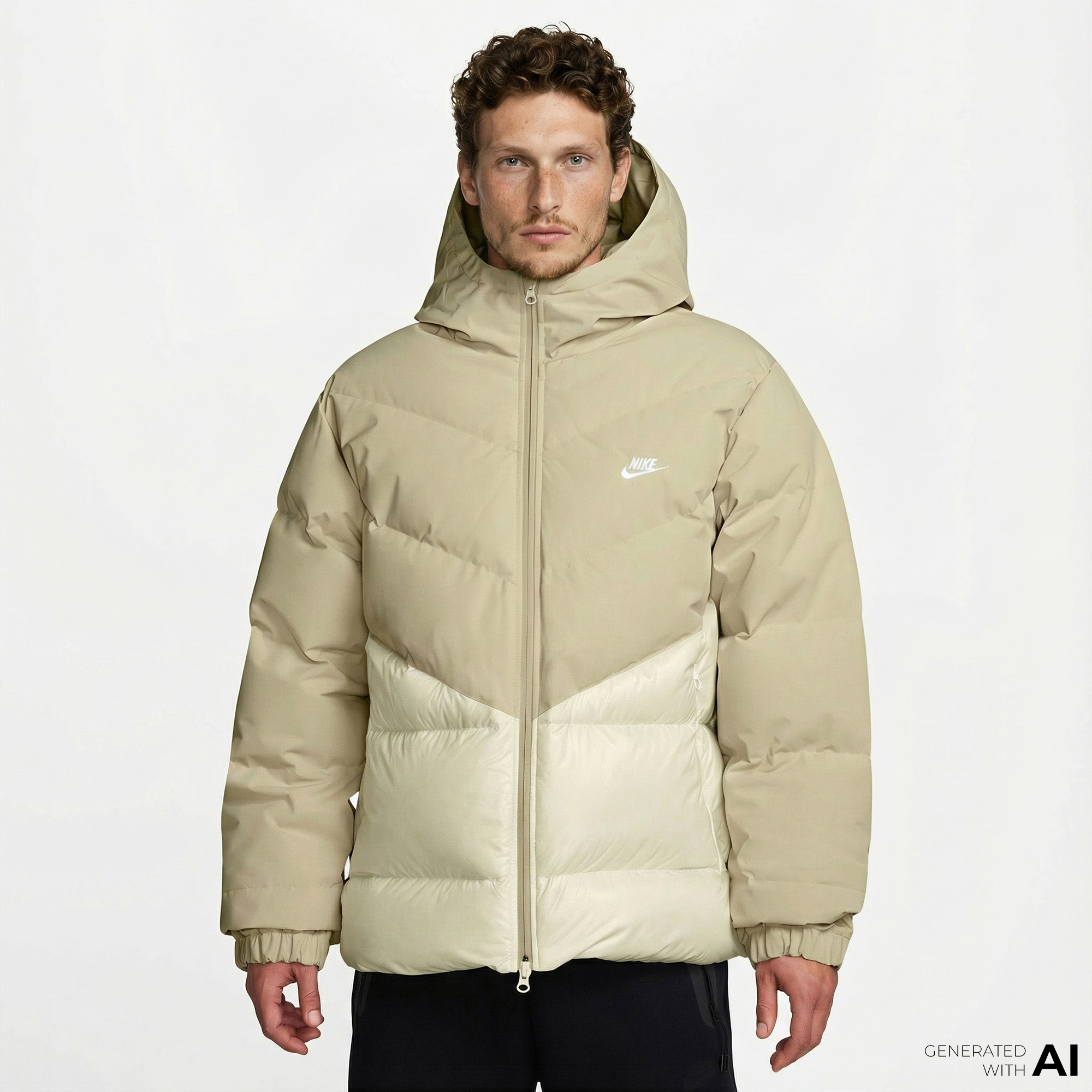  Nike Windrunner Statement Down Erkek Bej Mont