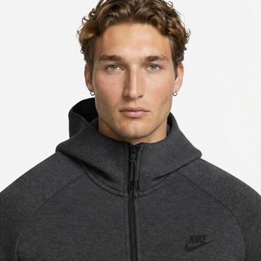  Nike Tech Fleece Erkek Gri Kapüşonlu Hoodie