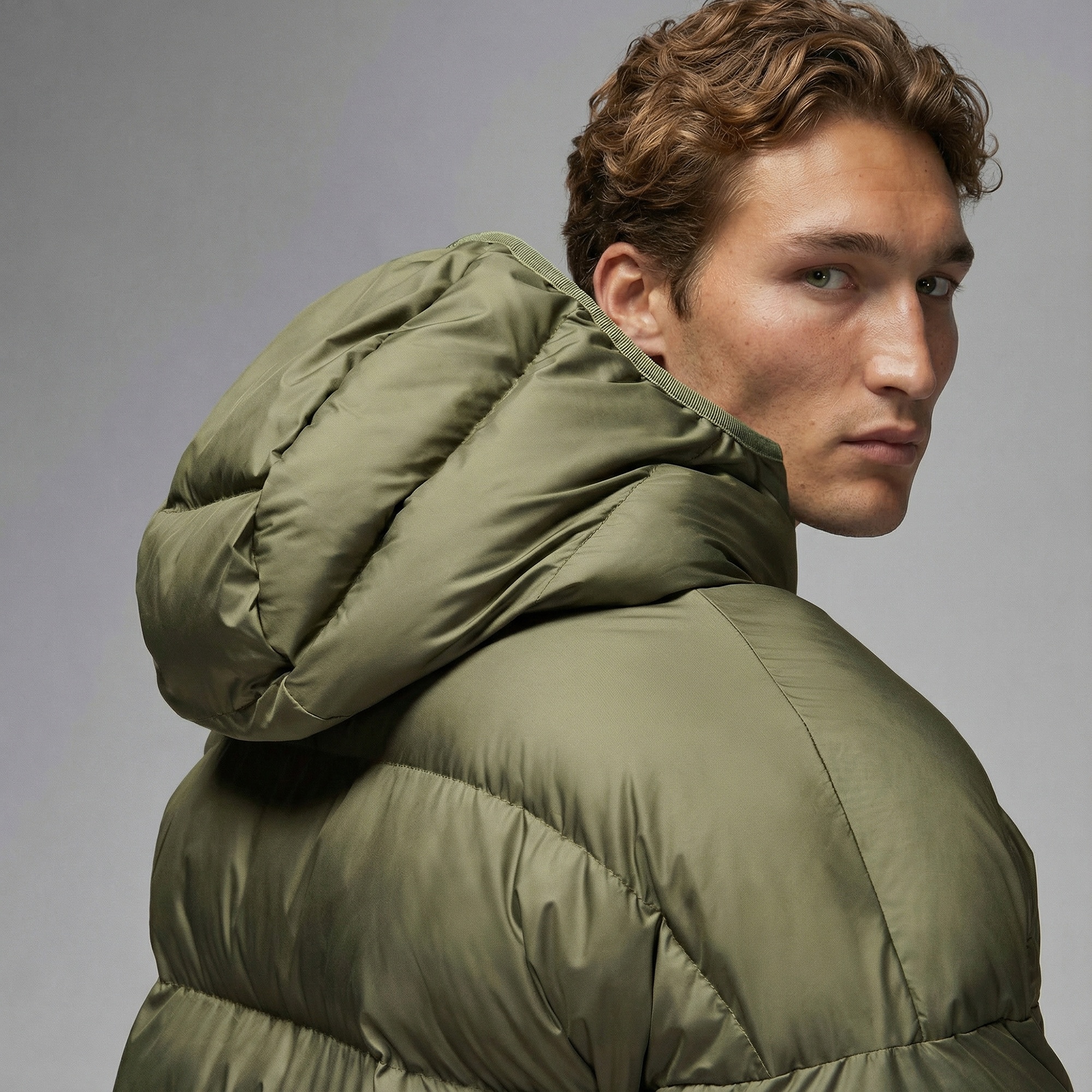 Jordan Brooklyn Puffer Erkek Haki Mont