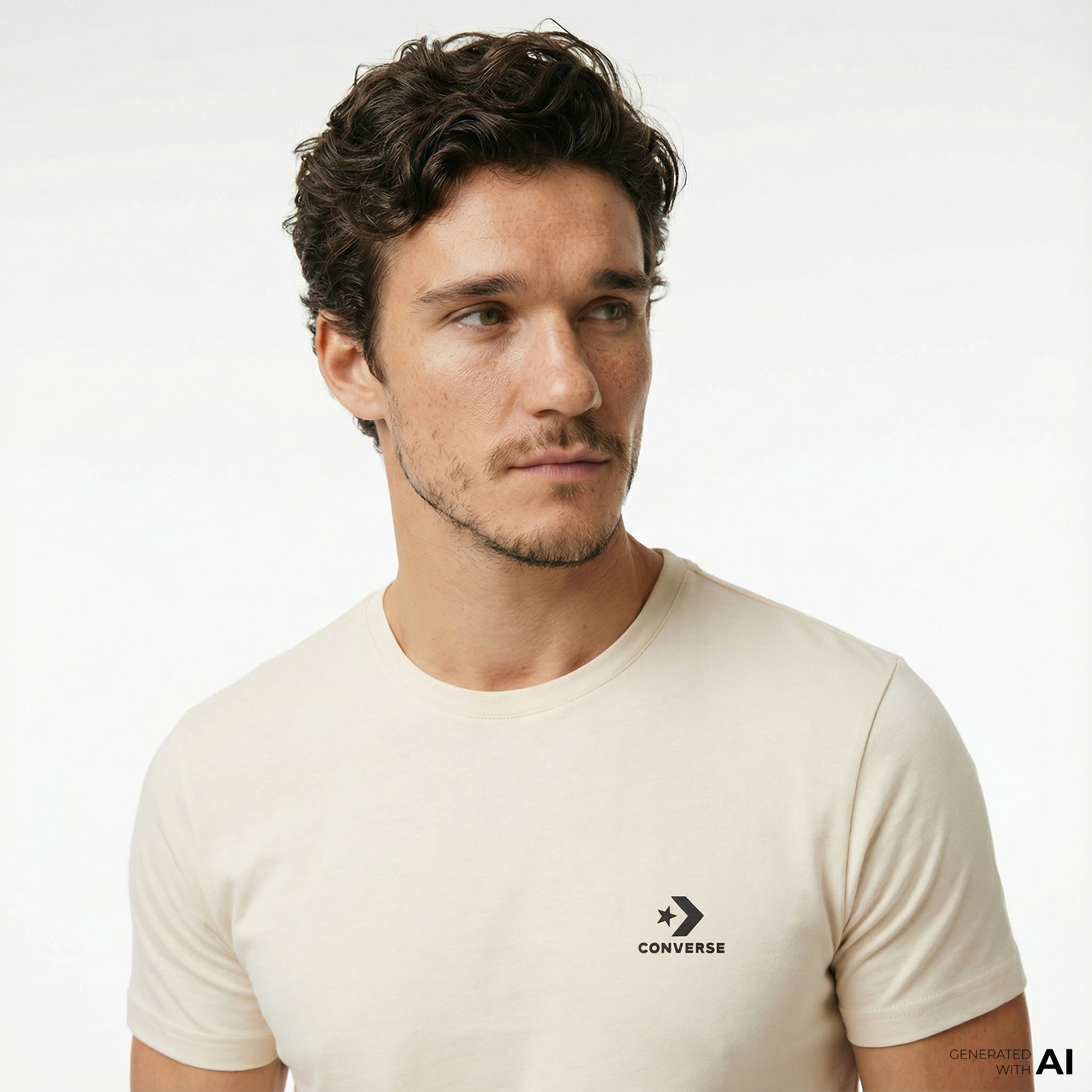  Converse Erkek Krem T-Shirt