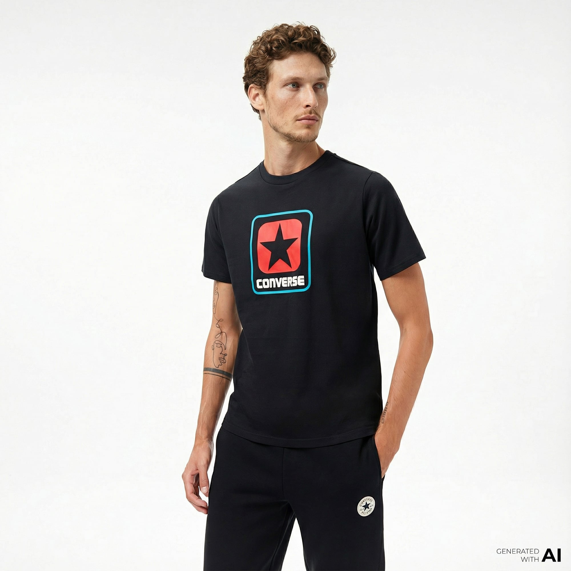  Converse Erkek Siyah T-Shirt