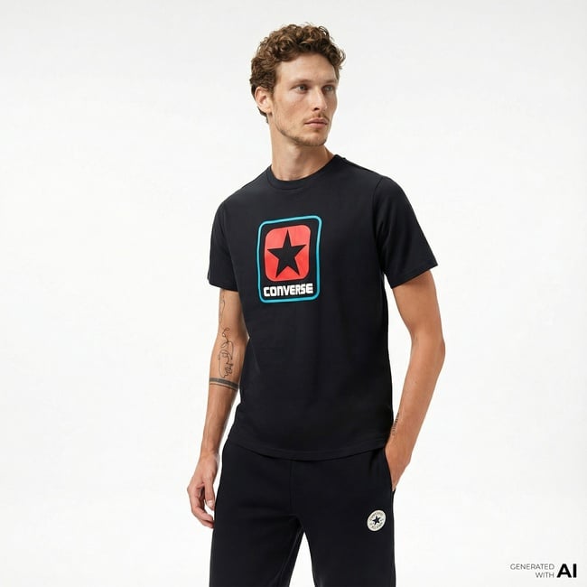  Converse Erkek Siyah T-Shirt
