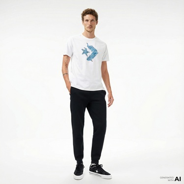  Converse Erkek Beyaz T-Shirt