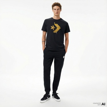  Converse Erkek Siyah T-Shirt