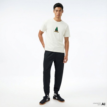  Converse Erkek Krem T-Shirt
