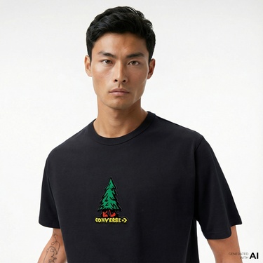  Converse Erkek Siyah T-Shirt