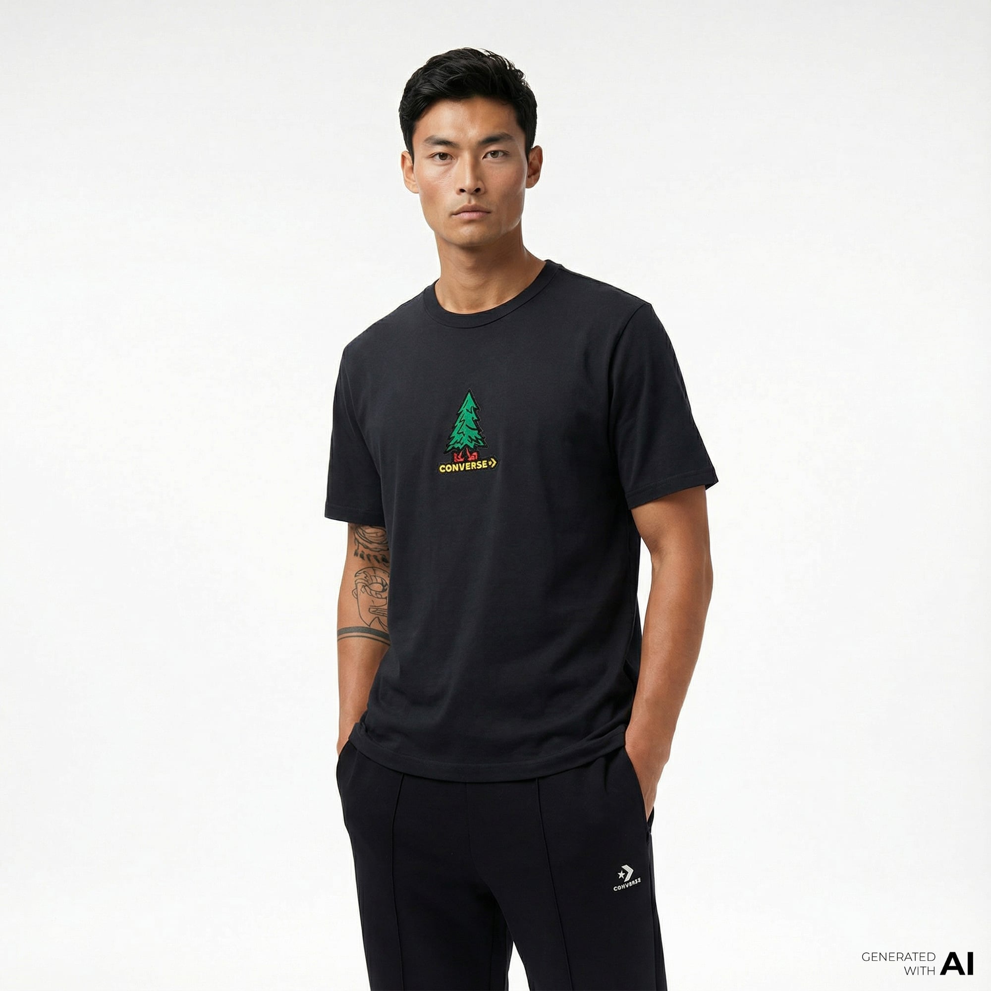  Converse Erkek Siyah T-Shirt