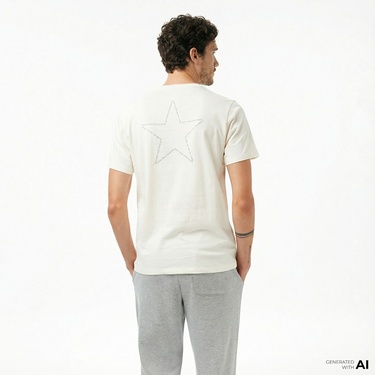  Converse Erkek Krem T-Shirt