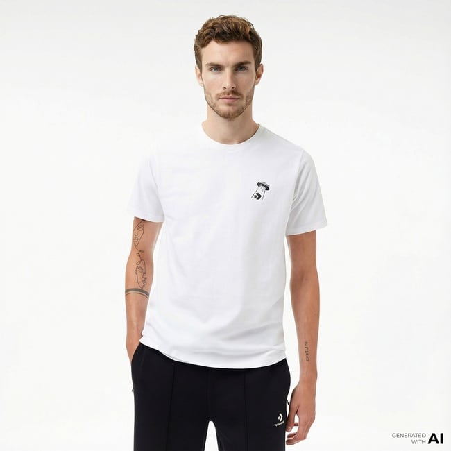  Converse Erkek Beyaz T-Shirt