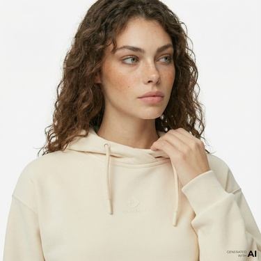  Converse Kadın Krem Sweatshirt