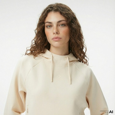  Converse Kadın Krem Sweatshirt