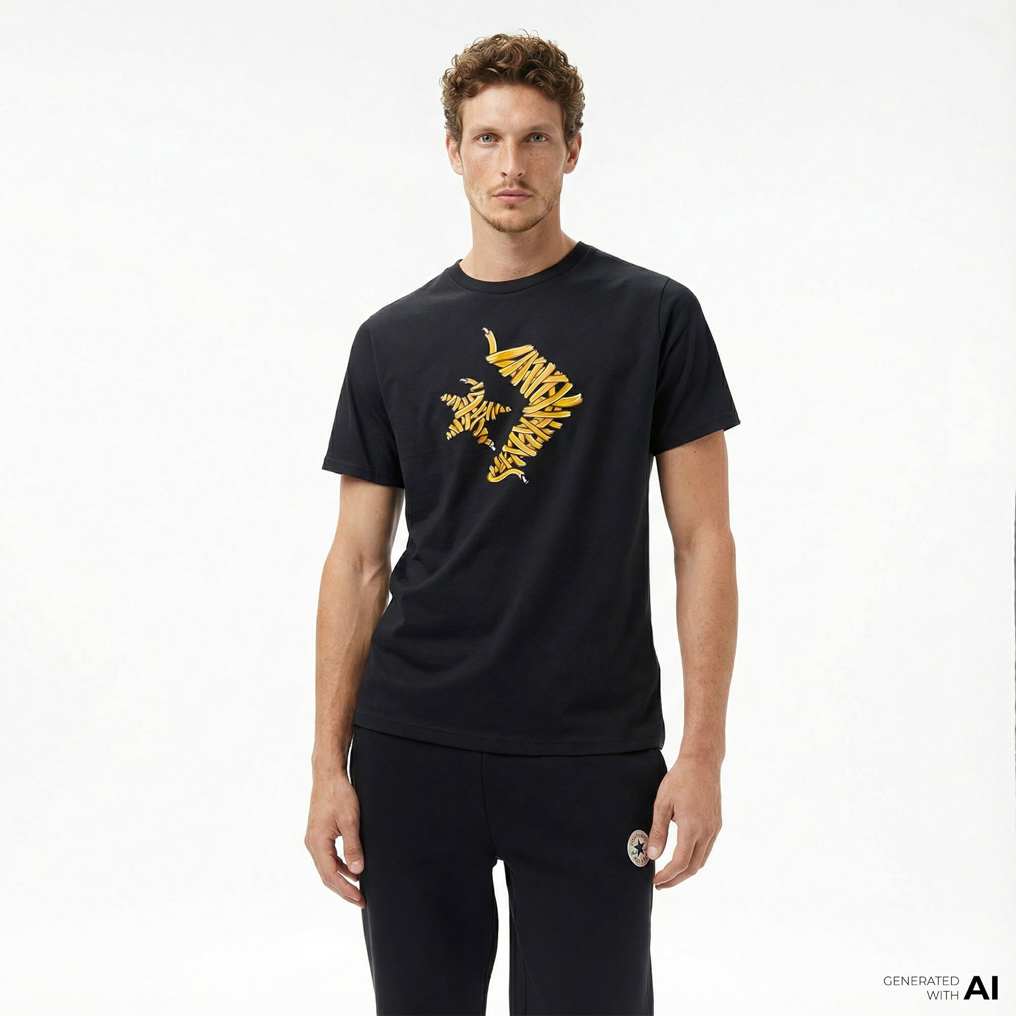  Converse Erkek Siyah T-Shirt