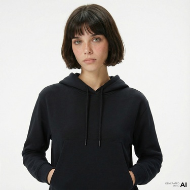  Converse Kadın Siyah Sweatshirt