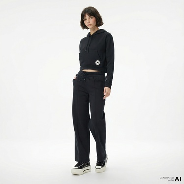  Converse Kadın Siyah Sweatshirt