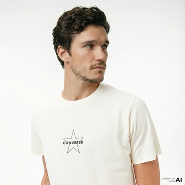  Converse Erkek Krem T-Shirt