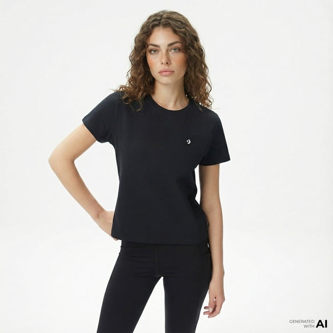  Converse Kadın Siyah T-Shirt