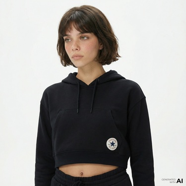  Converse Kadın Siyah Sweatshirt