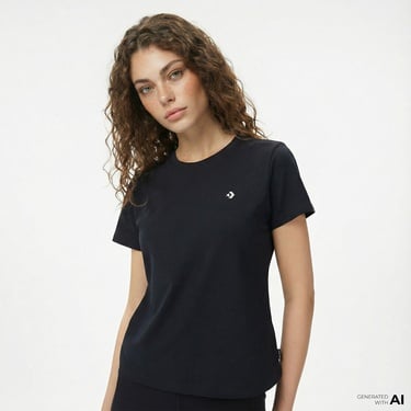  Converse Kadın Siyah T-Shirt