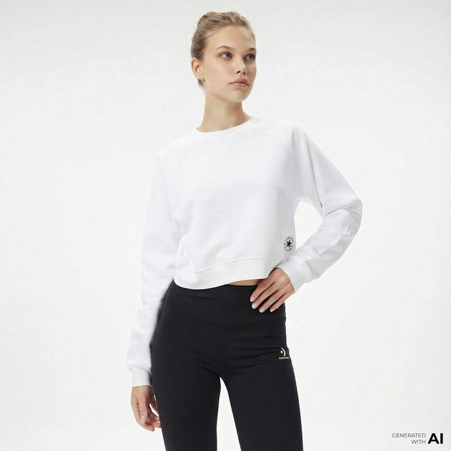 Converse Kadın Beyaz Sweatshirt