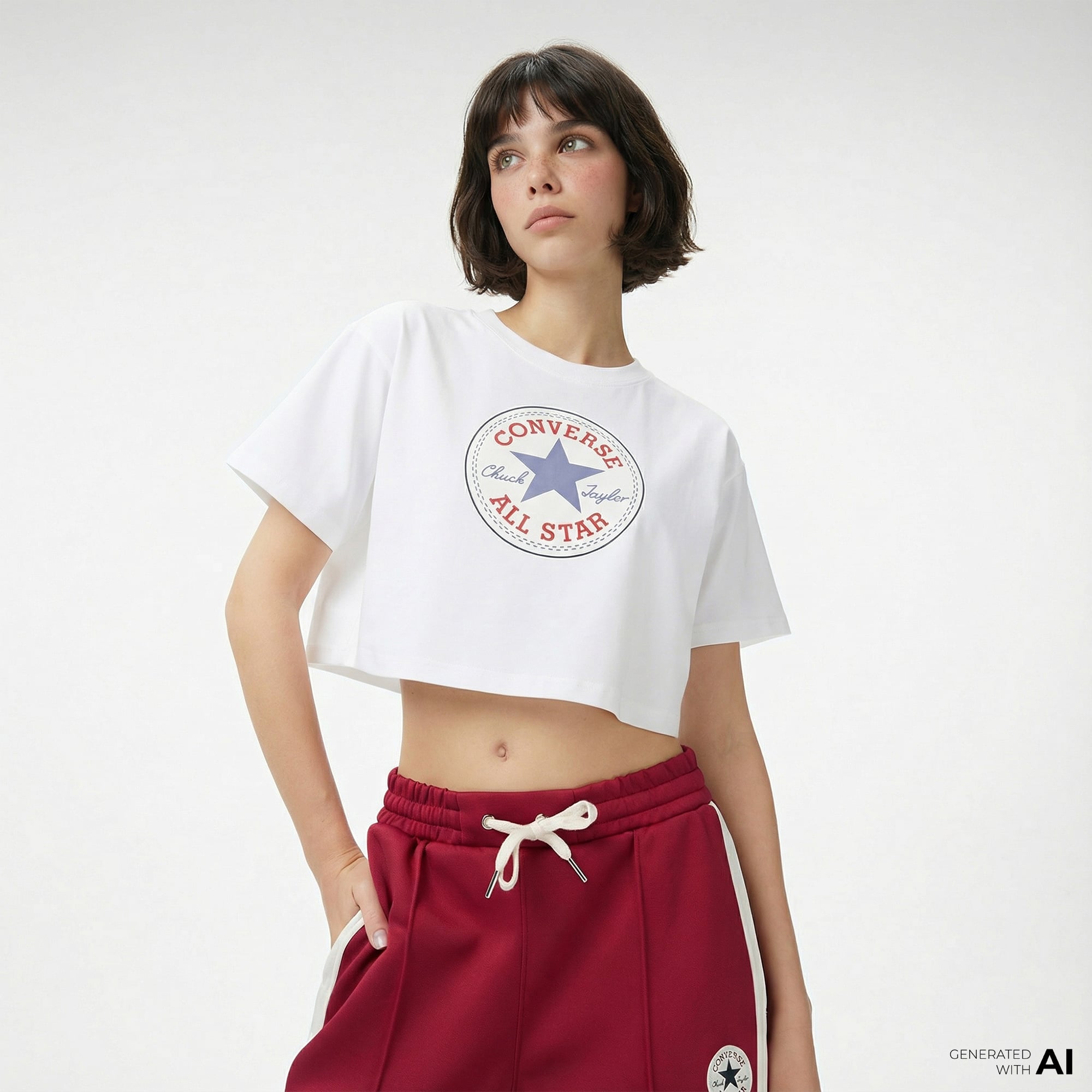  Converse Kadın Beyaz T-Shirt