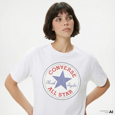  Converse Kadın Beyaz T-Shirt