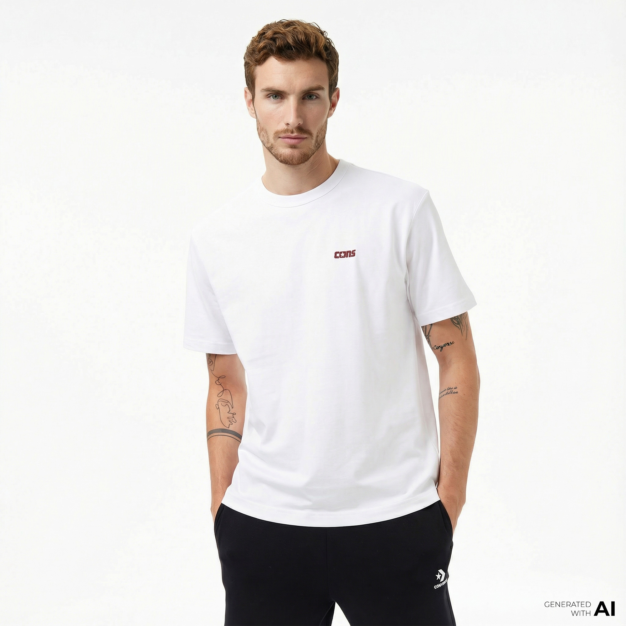  Converse Erkek Beyaz T-Shirt