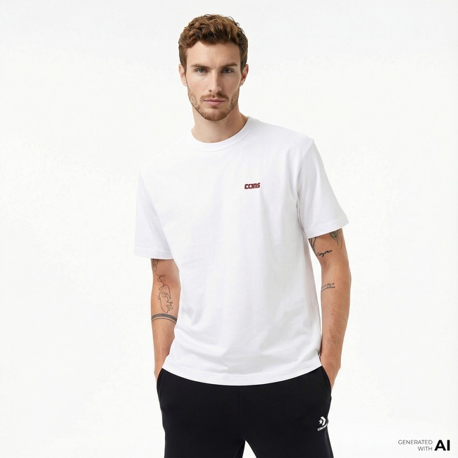  Converse Erkek Beyaz T-Shirt